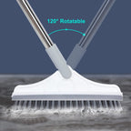 2-in-1 Floor Cleaning Brush – Rotating Head with Squeegee & V-Shape Bristles