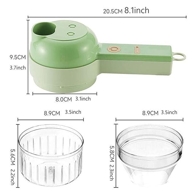 4-in-1 Portable Electric Vegetable Cutter Set – Slice, Grind, Clean & More!