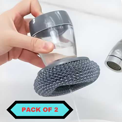 Soap Dispensing Kitchen Brush – Pack of 2 | Easy Grip, Scratch-Free Cleaning