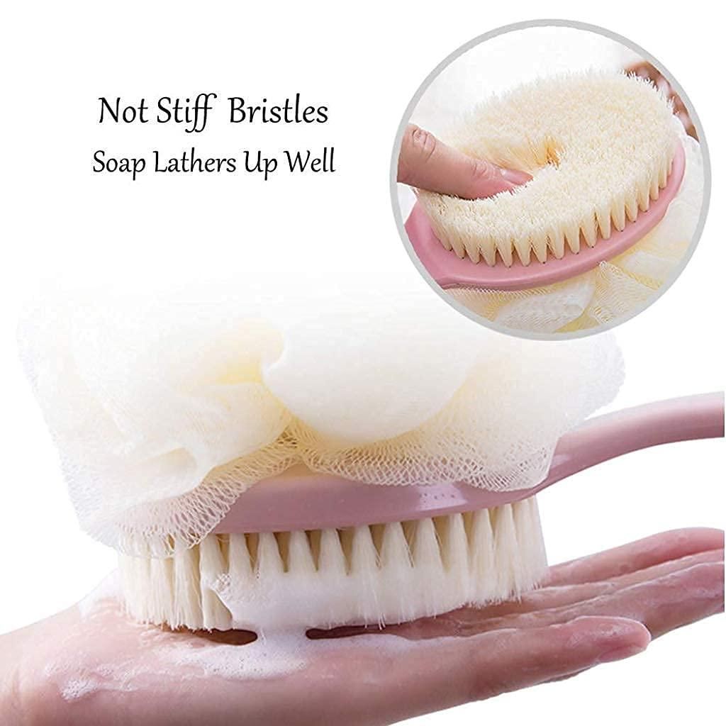 🛁 2-in-1 Bath Brush Pack – Loofah & Bristle Scrubber (Set of 2)