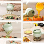 4-in-1 Portable Electric Vegetable Cutter Set – Slice, Grind, Clean & More!