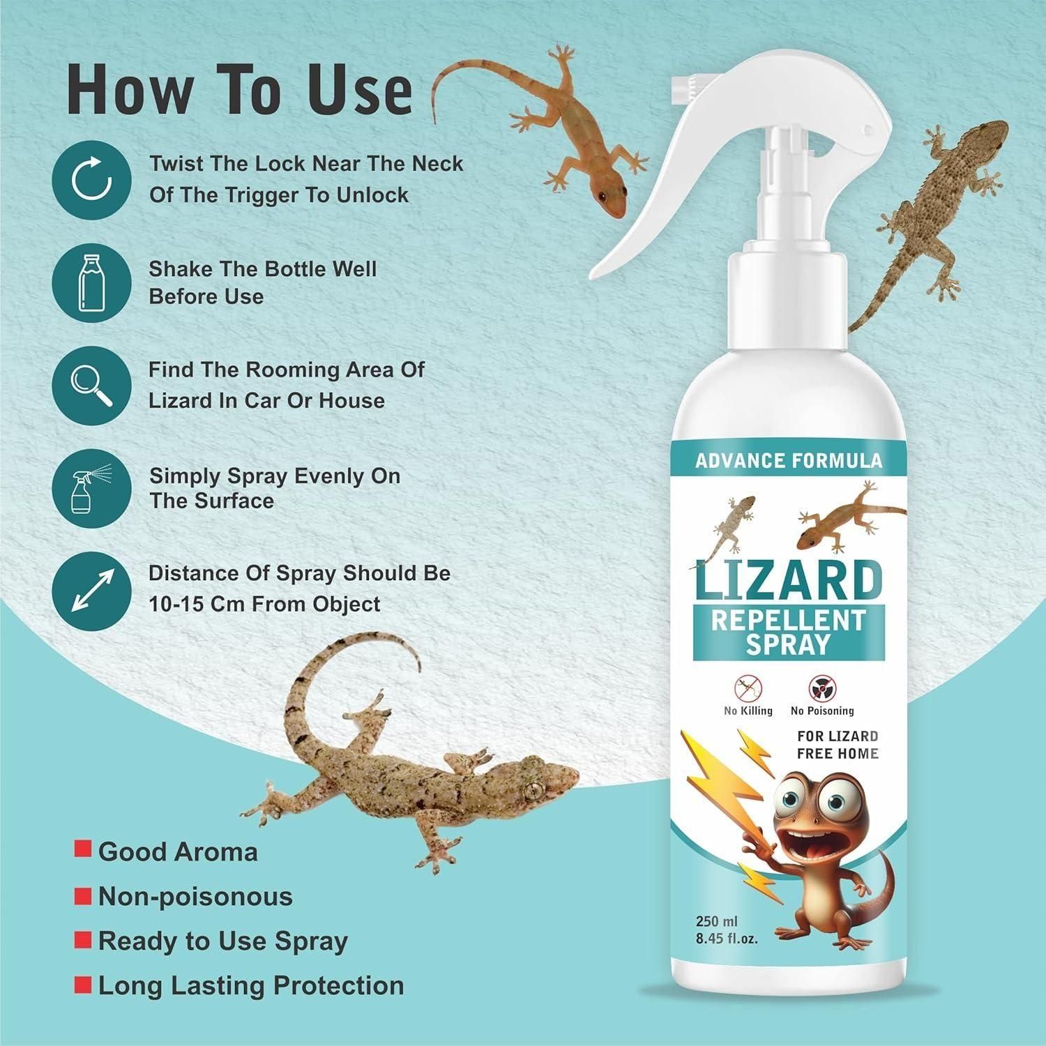 Lizard Repellent Spray – Pack of 2 | Natural, Chemical-Free & Family Safe