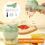 4-in-1 Portable Electric Vegetable Cutter Set – Slice, Grind, Clean & More!