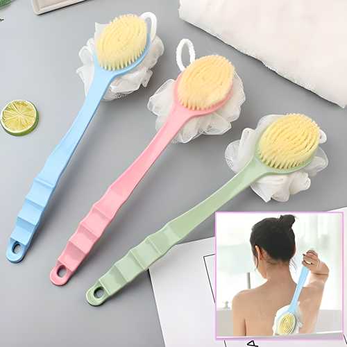 🛁 2-in-1 Bath Brush Pack – Loofah & Bristle Scrubber (Set of 2)