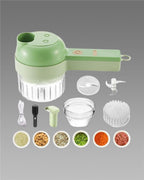 4-in-1 Portable Electric Vegetable Cutter Set – Slice, Grind, Clean & More!