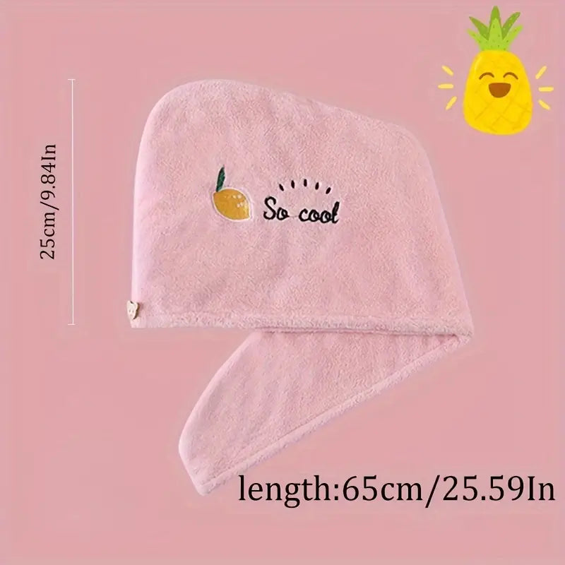 Quick-Dry Microfiber Hair Towel Wrap for Women - Soft Coral Fleece